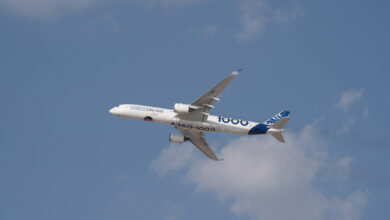 letadlo Airbus A350 ve vzduchu