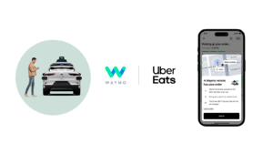 postup na objednávku jídla přes Uber s autonomním vozem