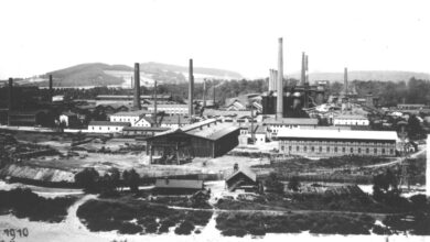 Moravia steel fabrika historické foto
